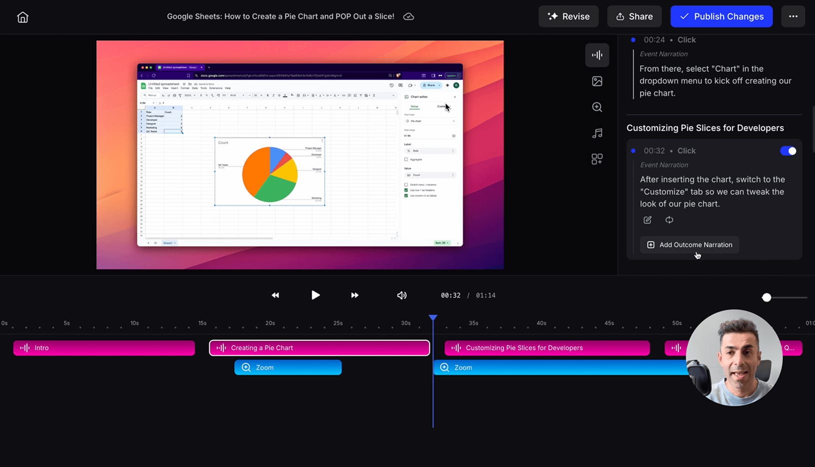 Clevera product demo showing video creation interface